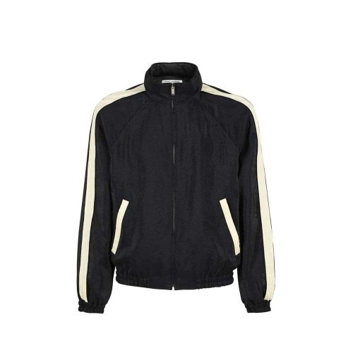 Colour-Block Polyamide Bomber Jacket — Black