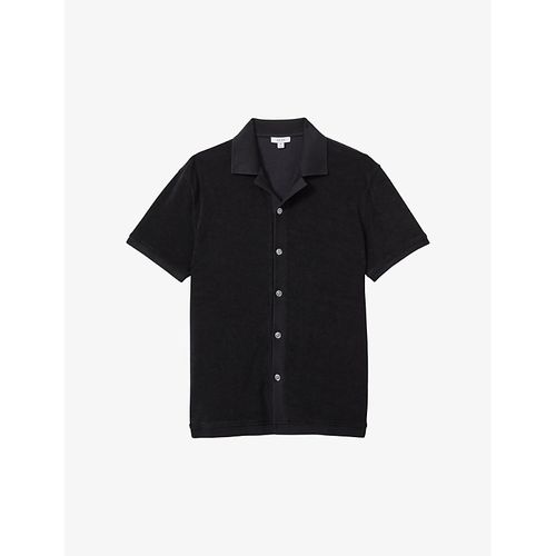 Mens VY Eden Cuban-collar Short-sleeve Towelling Cotton Shirt XL