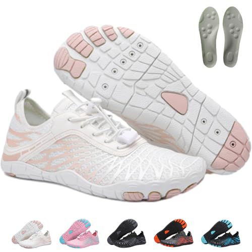 Bronior Grounding Shoes, Bronior Barefoot Shoes Grounding Copper for Men Women (Gray Orange, Adult, Women,  Numeric, US Footwear