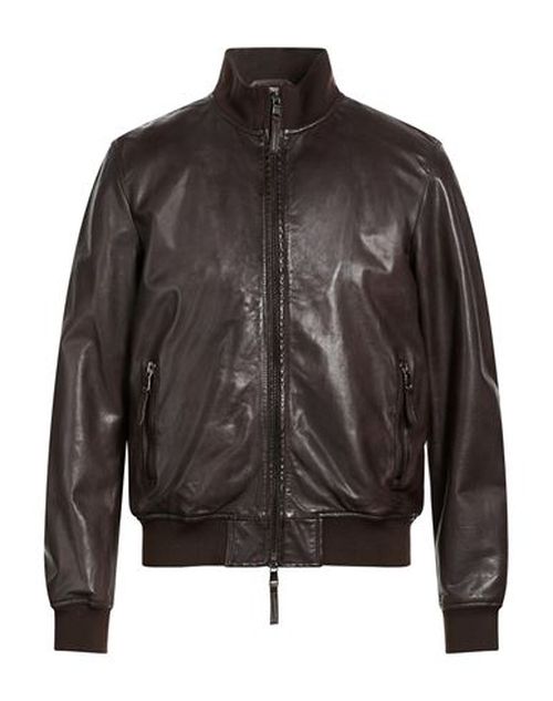 Man Jacket Dark brown Size 40 Leather