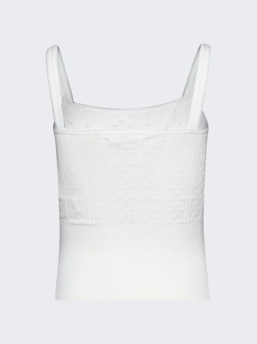 Pointelle Tank Top Off White