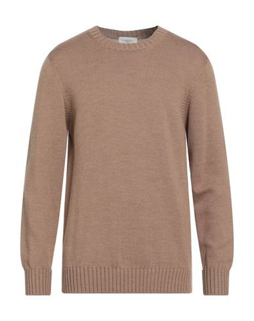 Man Sweater Camel Size 42 Virgin Wool
