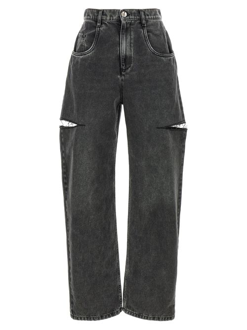 Cut-Out Jeans Pants