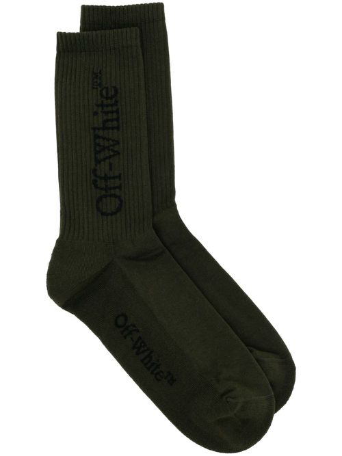 Logo-intarsia cotton ankle socks - Green