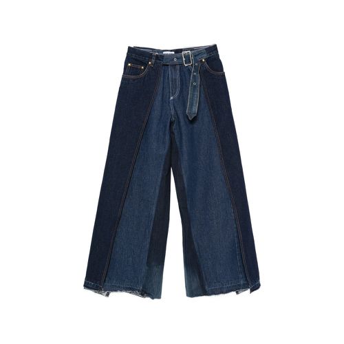Layered-design Wide-leg Jeans