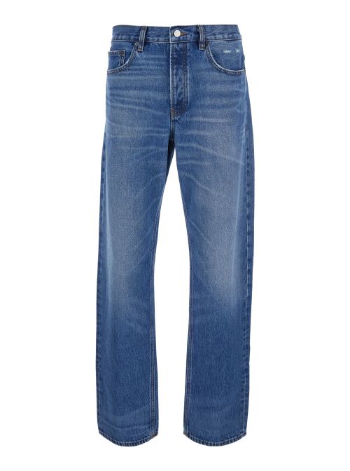 Straight-Leg Denim Jeans — Blue