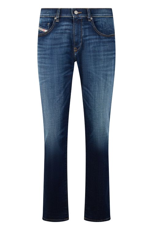 Men's Straight-Cut Slim Jeans with Slightly High Waist
