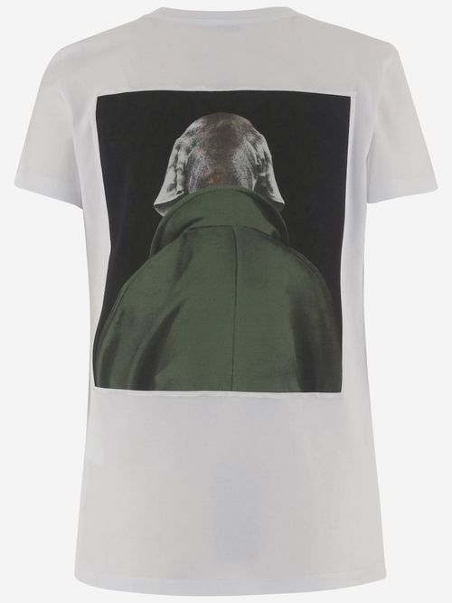 Photographic Print Cotton T-Shirt — White