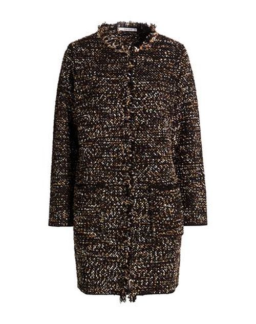 Woman Overcoat & Trench Coat Black Size 10 Wool, Polyamide, Elastane