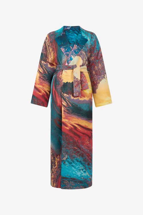 Itaca Print Coat With Belt