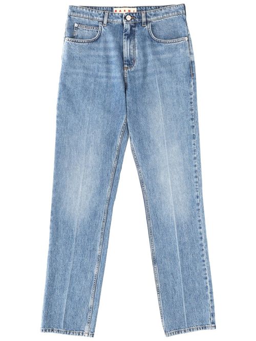 Washed Bull Denim 5-Pocket Jeans