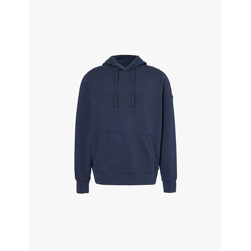 Mens Atlantic Navy Huron Brand-patch Cotton-jersey Hoody