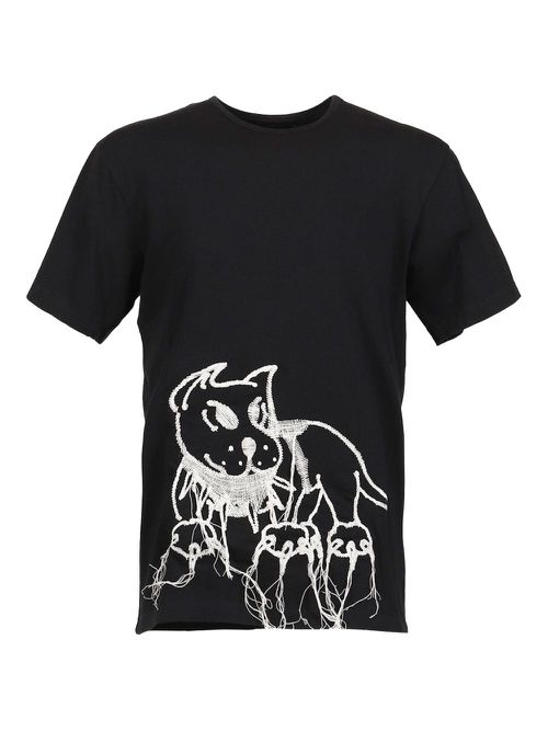 Guard-embroidered T-shirt - Black