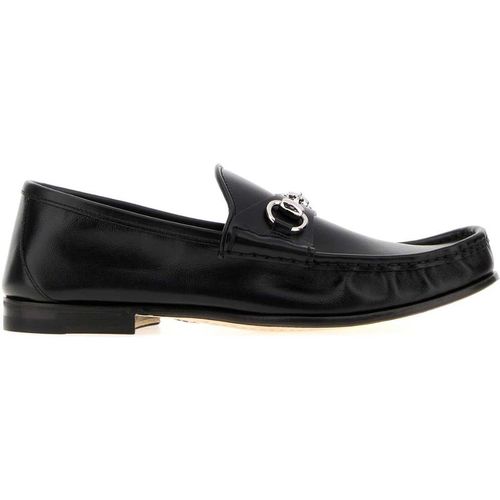 Gucci Black Leather Gucci Lugano Loafer
