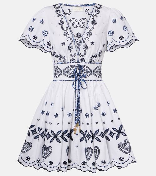 Embroidered cotton minidress
