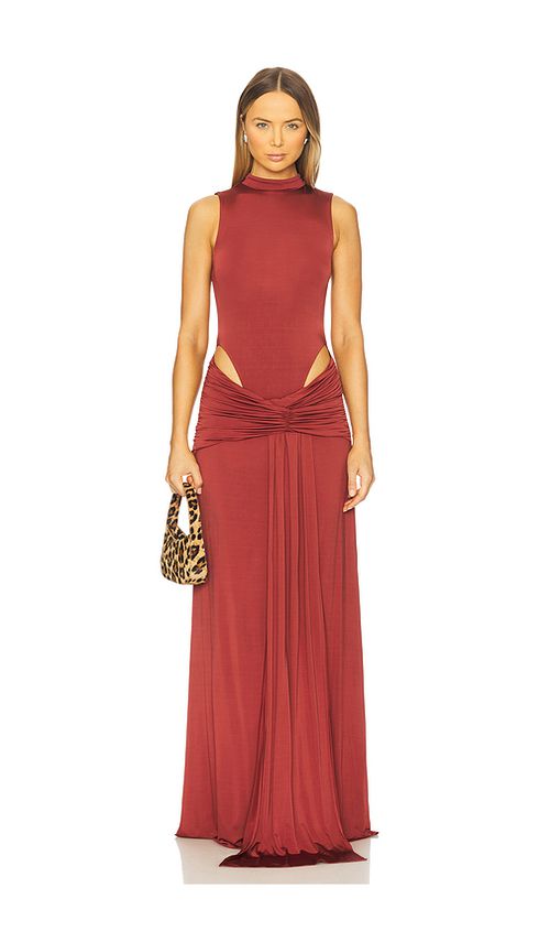 NBD Imari Gown in Burgundy. XS. Also in L, M, S