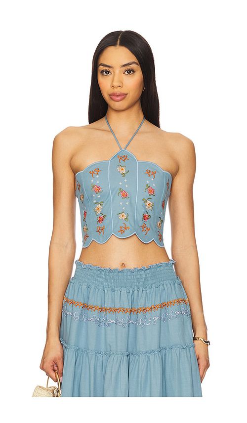 Agua Bendita x REVOLVE Serenity Crop Top in Blue. - M also in