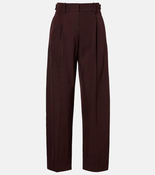 Wool and cotton straight pants