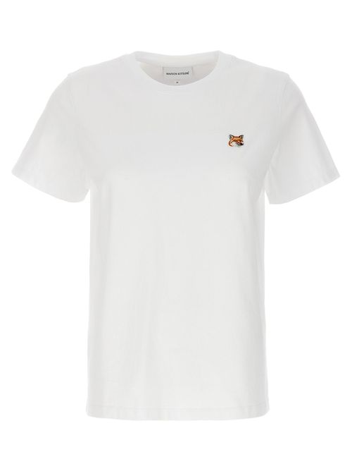 Logo-Embroidered Fox Patch T-Shirt — White