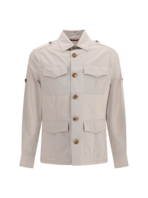 Water-Repellent Cotton Jacket — Beige