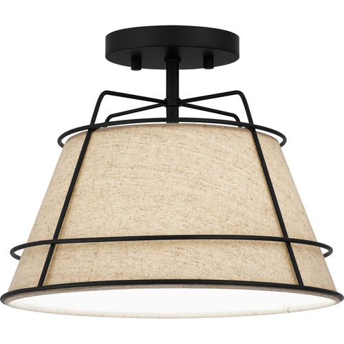 Quoizel Semi-Flush Mount 1-Light Semi-Flush Mount in Matte Black
