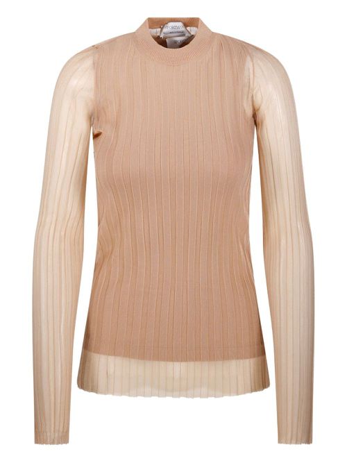 Sportmax ribbed long-sleeve sweater - Neutrals