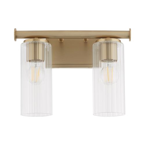 Aged Brass Two Light Vanity from the Juniper Collection