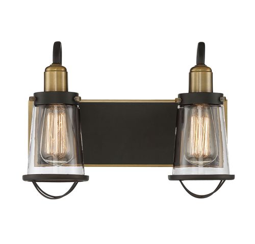 Savoy House Lansing 2-Light Bathroom Vanity Light in English Bronze & Warm Bras