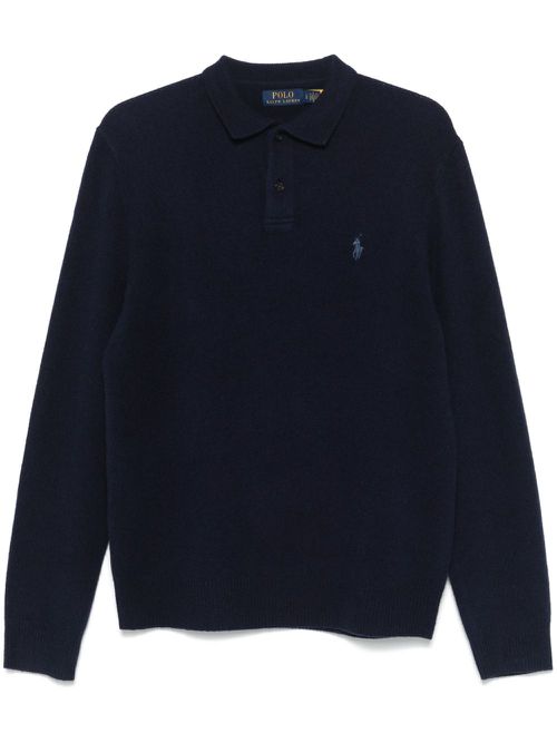 Knitted polo shirt - Blue