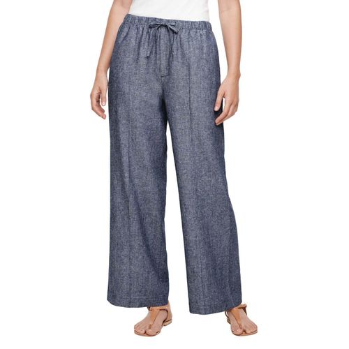 LINEN PULL ON PANT - LIGHT BLUE XL:- Light Blue