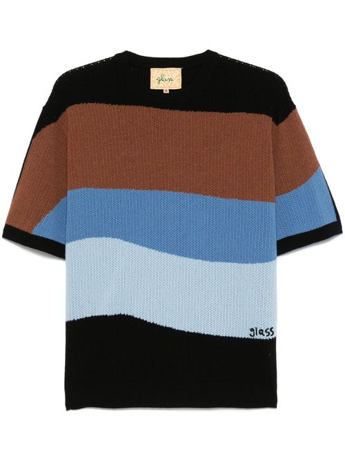 Black Colour-Block T-Shirt - Men's - Wool