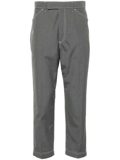 Cropped straight-leg trousers - Grey