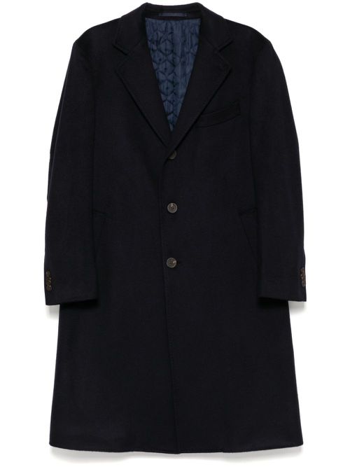 Stitched single-breasted coat - Blue