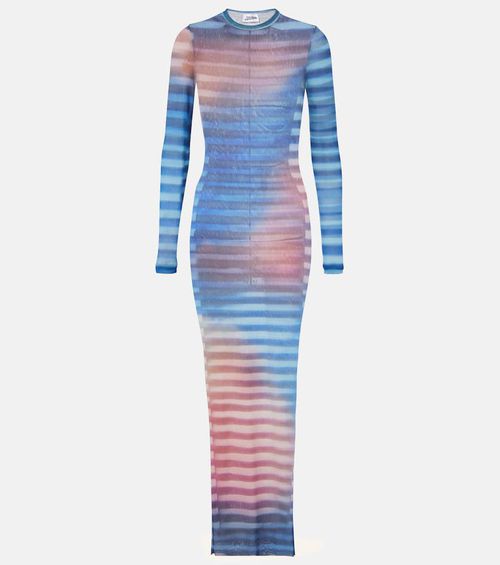 Air striped tulle maxi dress