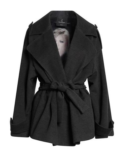 Woman Coat Charcoal Size 8 Polyester, Viscose