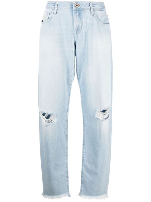 Distressed-detail denim jeans - Blue
