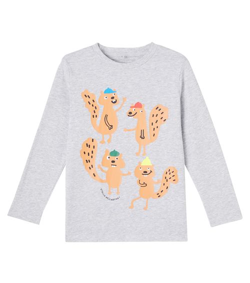 Printed cotton jersey top