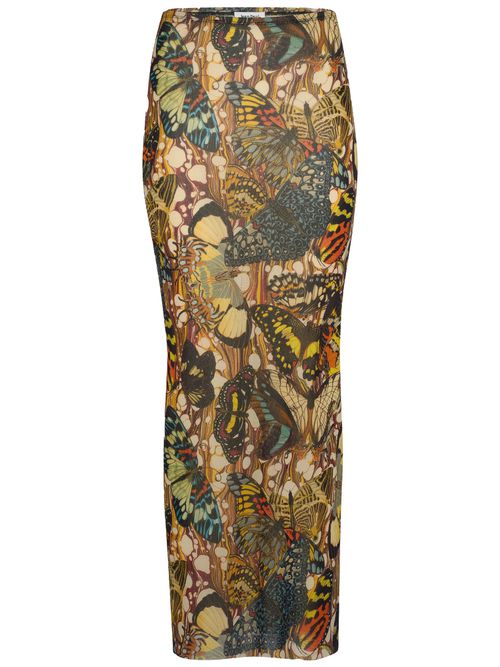 Long skirt with "bow tie" print