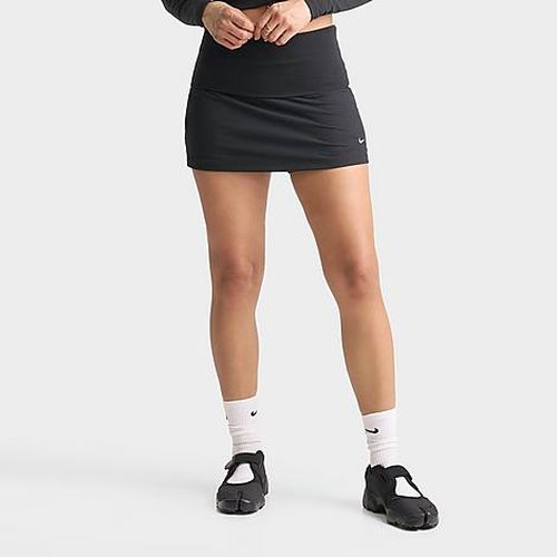 Women's Sportswear Chill Knit Mid-Rise Tight Ribbed Skort in Black/Sail