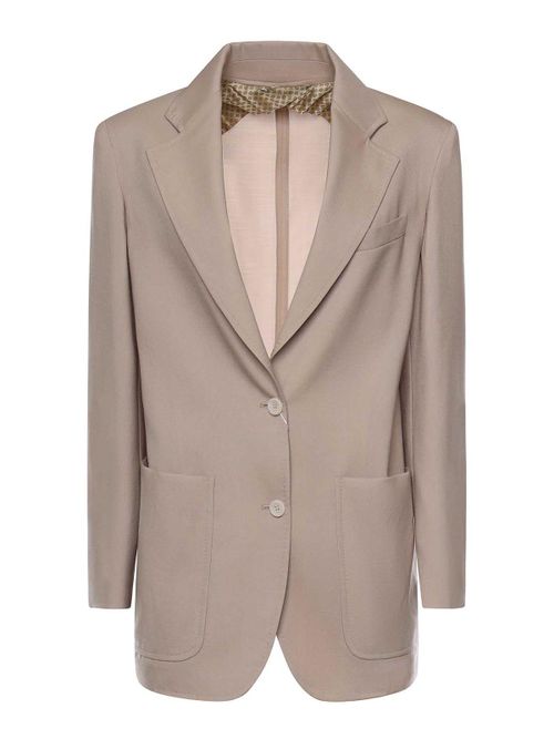Single-Breasted Wool Blend Blazer