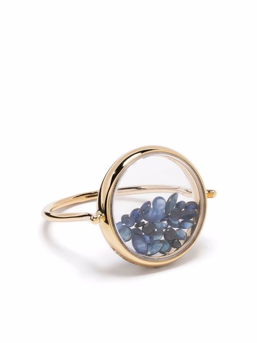 18kt yellow gold Chivor sapphire ring