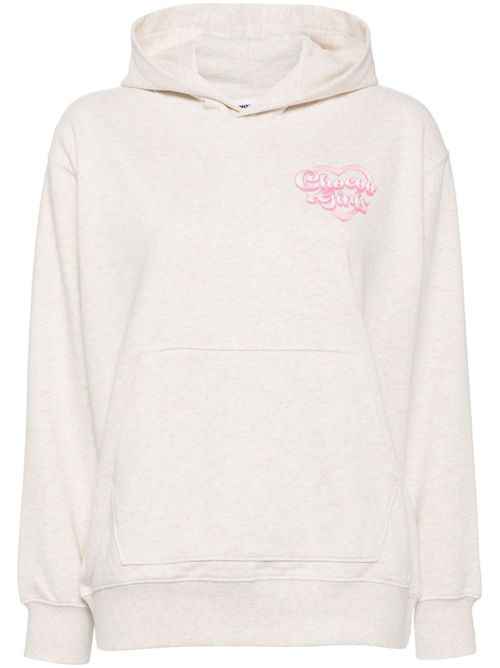 Heart graphic print hoodie - Neutrals