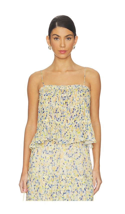Ulla Johnson Florian Silk Tank Top in Yellow,Blue. - 12 also