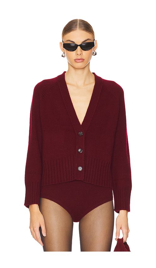 W. Cashmere Emily Cardigan in Burgundy. M. Also in XS