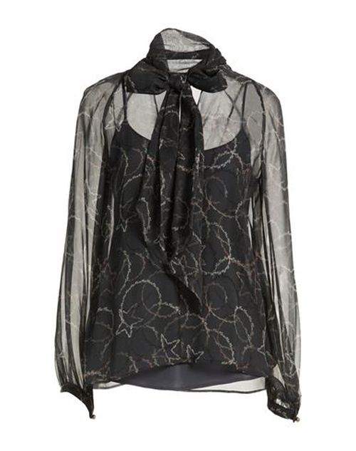 Woman Top Black Size 10 Silk
