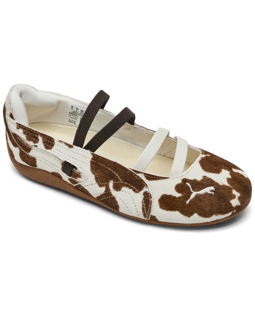 Big Girls Speedcat Ballet Cow Print Mary Jane Casual Shoes from Finish Line - Brown