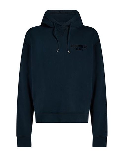 Man Sweatshirt Navy Size M Cotton, Elastane