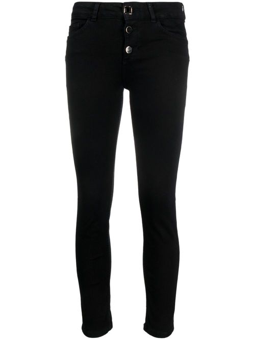 Mid-rise skinny-cut jeans - Black
