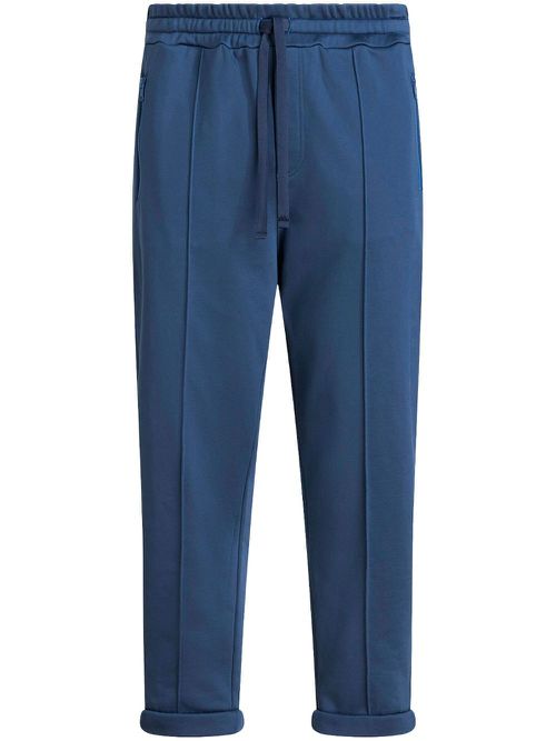 Logo-embroidered jersey trousers - Blue