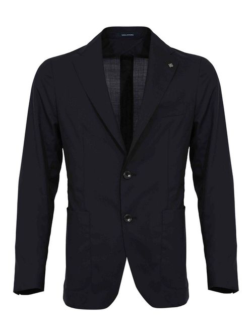 Montecarlo Jacket In Blue Wool And Silk Blend
